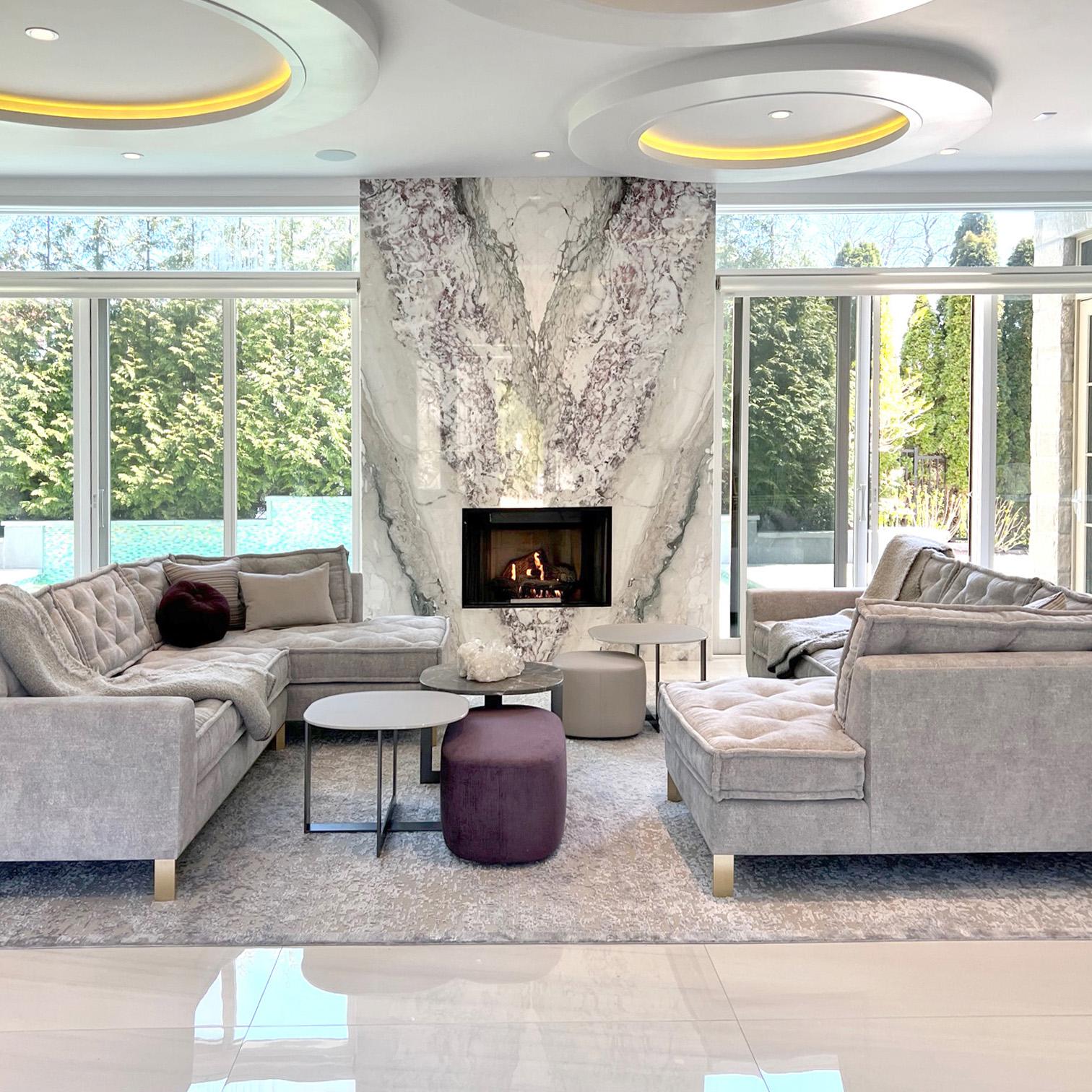 Englewood Cliffs Estate residential project - sitting area by fireplace