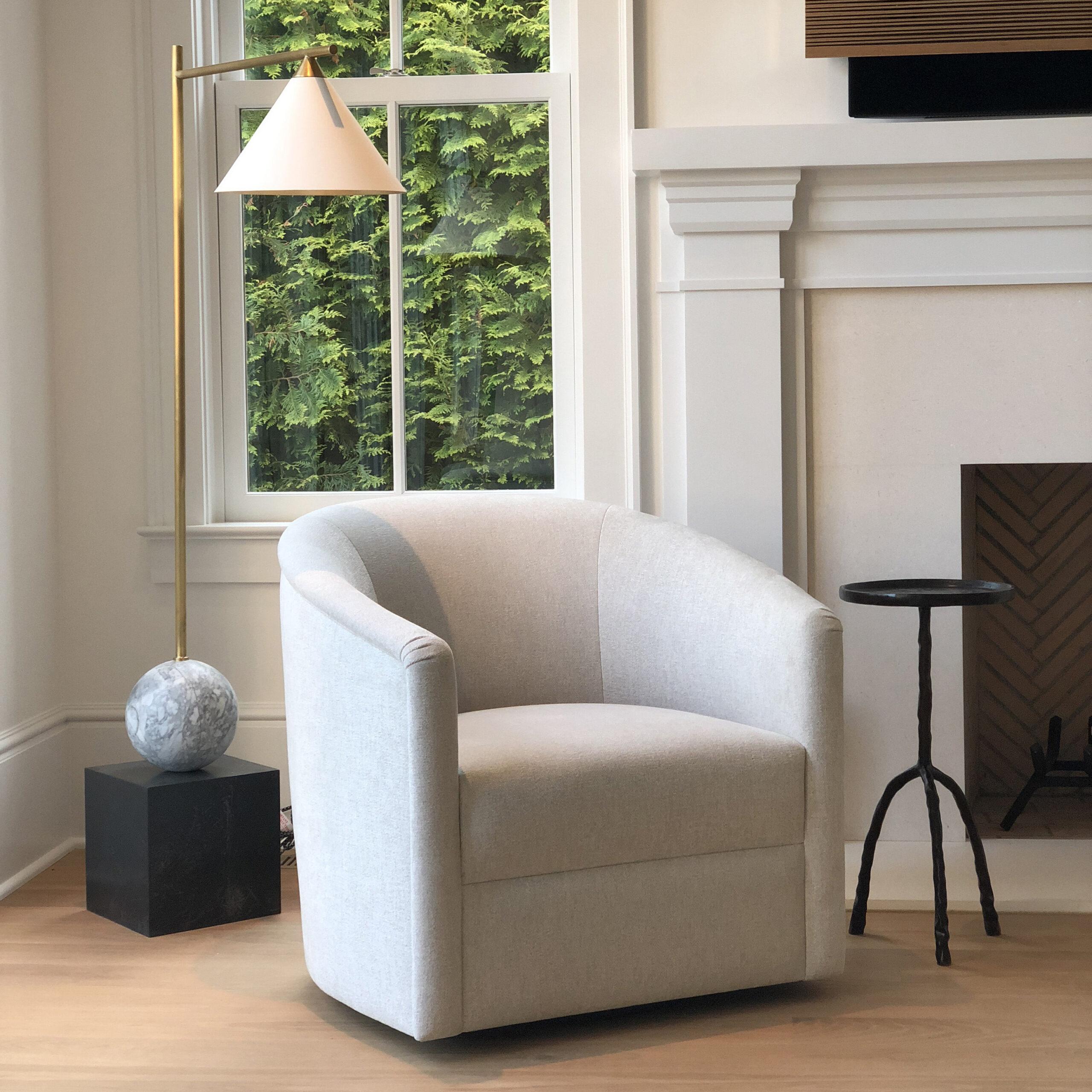 Old Towne Southampton residential project - corner chair by fireplace